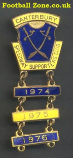 Canterbury Speedway Badge 1974 + Year Bars