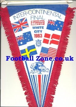 Intercontinental Final 1983 Speedway Pennant Flag White City
