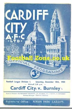 Cardiff City v Burnley 1954