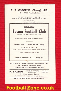Epsom v Walton Hersham United 1949