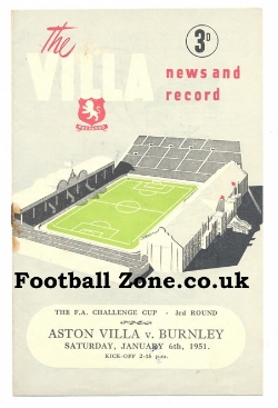 Aston Villa v Burnley 1951