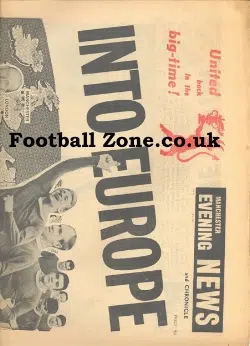 Manchester United In Europe Newspaper 1965