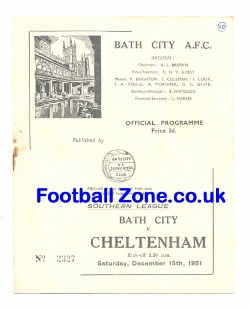 Bath City v Cheltenham Town 1951