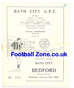 Bath City v Bedford Town 1952