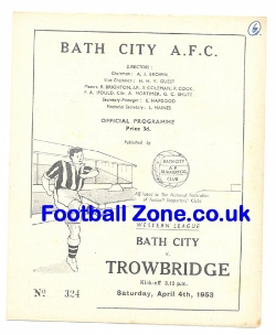 Bath City v Trowbridge Town 1953