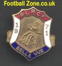 BLRC Final Speedway Badge Belle Vue 1971
