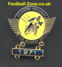 Coventry Speedway Badge 1971 - Plus Year Bar