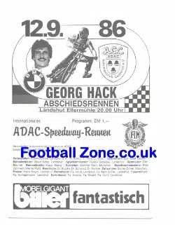 Germany Speedway Programme 1986 - Abschiedsrennen