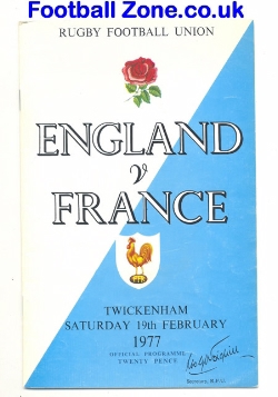 England Rugby v France 1977 – at Twickenham