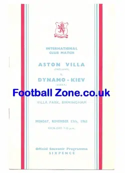 Aston Villa v Dynamo Kiev 1961