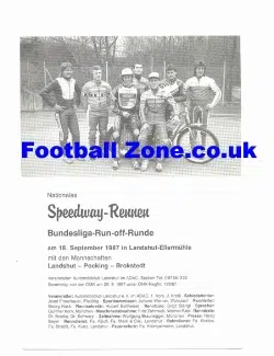 Germany Speedway Programme 1987 - Bundesliga Runde