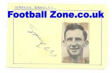 Manchester United Warren Bradley Football Autograph 1950's Plus