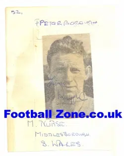 Middlesbrough Mel Nurse Autographed early 1960's Swansea