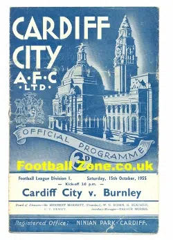 Cardiff City v Burnley 1955