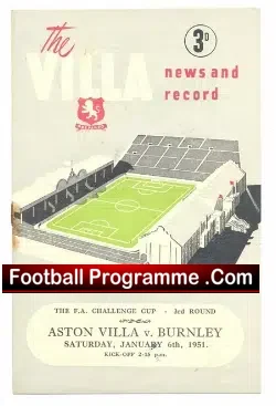 Aston Villa v Burnley 1951