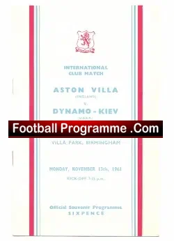 Aston Villa v Dynamo Kiev 1961