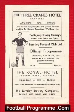 Barnsley v Coventry City 1949 - football programme