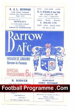 Barrow v Manchester United 1968 – Lancashire Senior Cup