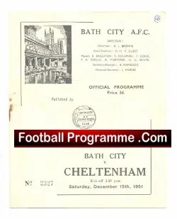 Bath City v Cheltenham Town 1951