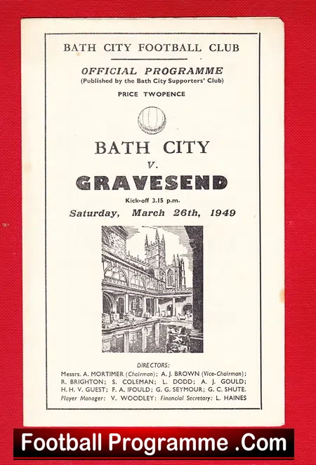 Bath City v Gravesend Northfleet 1949