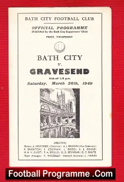 Bath City v Gravesend Northfleet 1949