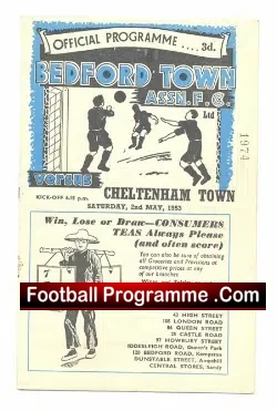 Bedford Town v Cheltenham Town 1953 – 1950s