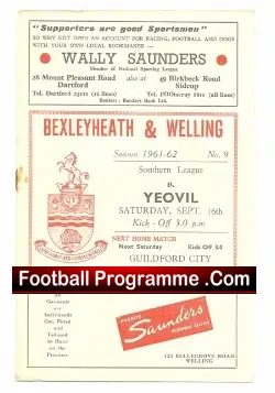 Bexleyheath Welling v Yeovil Town 1961
