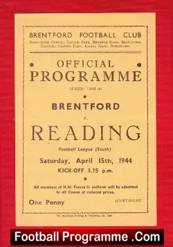 Brentford v Reading 1944 – 1943 – 44