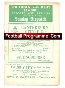 Canterbury City v Sittingbourne 1956 – Reserves