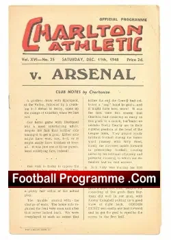 Charlton Athletic v Arsenal 1948