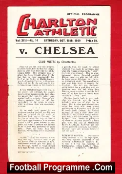 Charlton Athletic v Chelsea 1949