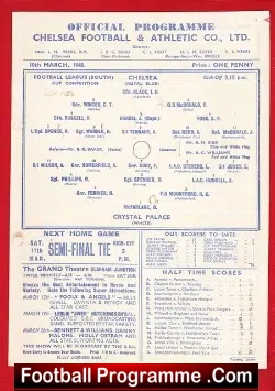 Chelsea v Crystal Palace 1945 – Wartime