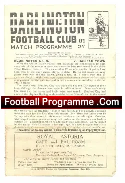 Darlington v Halifax Town 1948