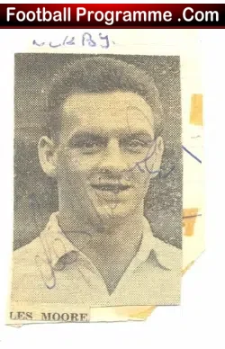 Derby County Les Moore - The Bone - Autograph - football programme