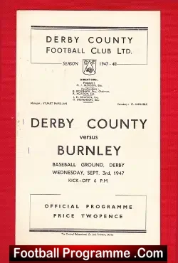 Derby County v Burnley 1947 – 1940s