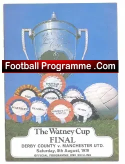 Derby County v Manchester United 1970 Watney Cup Final Programme