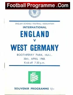 England v Germany 1968 – at Hull City + Ormrod