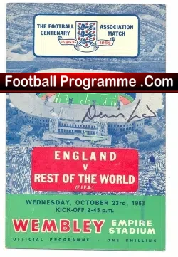 England v Rest Of The World 1963 – Signed by Denis Law