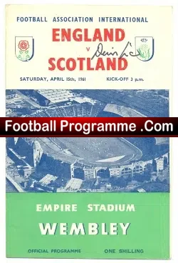 England v Scotland 1961 – Score = 9 – 3 + Signed Denis Law