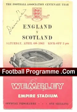 England v Scotland 1963 – Autograph by Denis Law Signed