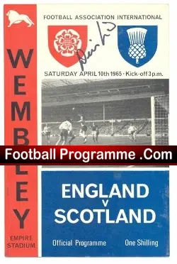 England v Scotland 1965 - Signed by Denis Law