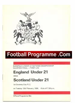 England v Scotland 1980 – U21 International + Bryan Robson