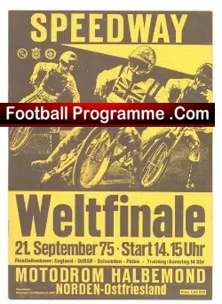 Germany Speedway Programme 1975 – Weltfinale Final