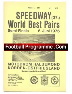 Germany Speedway Programme 1976 – Best Pairs