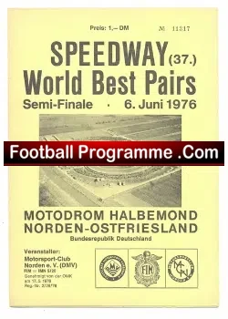 Germany Speedway Programme 1976 – Pairs