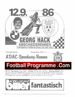 Germany Speedway Programme 1986 – Abschiedsrennen