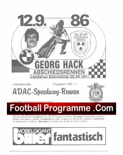 Germany Speedway Programme 1986 – Abschiedsrennen