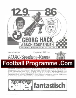Germany Speedway Programme 1986 – Abschiedsrennen