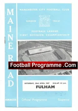 Manchester City v Fulham 1967 - football programme