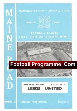 Manchester City v Leeds United 1967 - football programme